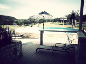 A pool made from a stock tank.